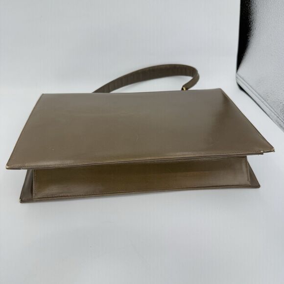 Vintage 1950s Dafar Brown Leather Handbag Purse - Picture 3 of 15